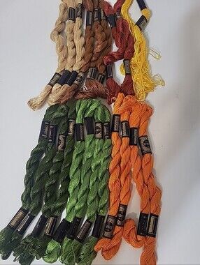 Lot DMC No.5 Embroidery Floss, 21 Multicolor Threads